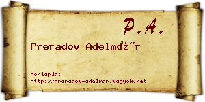 Preradov Adelmár névjegykártya